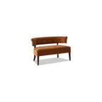 Bench Sofa - Settee Dining Bench with Recessed Arms & Tufted Split Back, Sofa Loveseat with Sturdy Frame and Padded Seat, Booth Seating for Dining Room, Living Room (Burnt Orange)