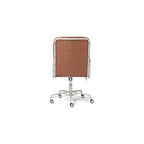 Scranton & Co Faux Leather Modern Swivel Office Desk Chair, Height Adjustable Upholstered Rolling Chair for Meeting Room, Comfortable Computer Chair for Home Office and Study Room, Brown