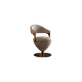 Modern Luxury Swivel Vanity Chair – Upholstered Makeup Stool with Curved Backrest, Napa Leather Accent Chair for Bedroom & Dressing Room (Cream)