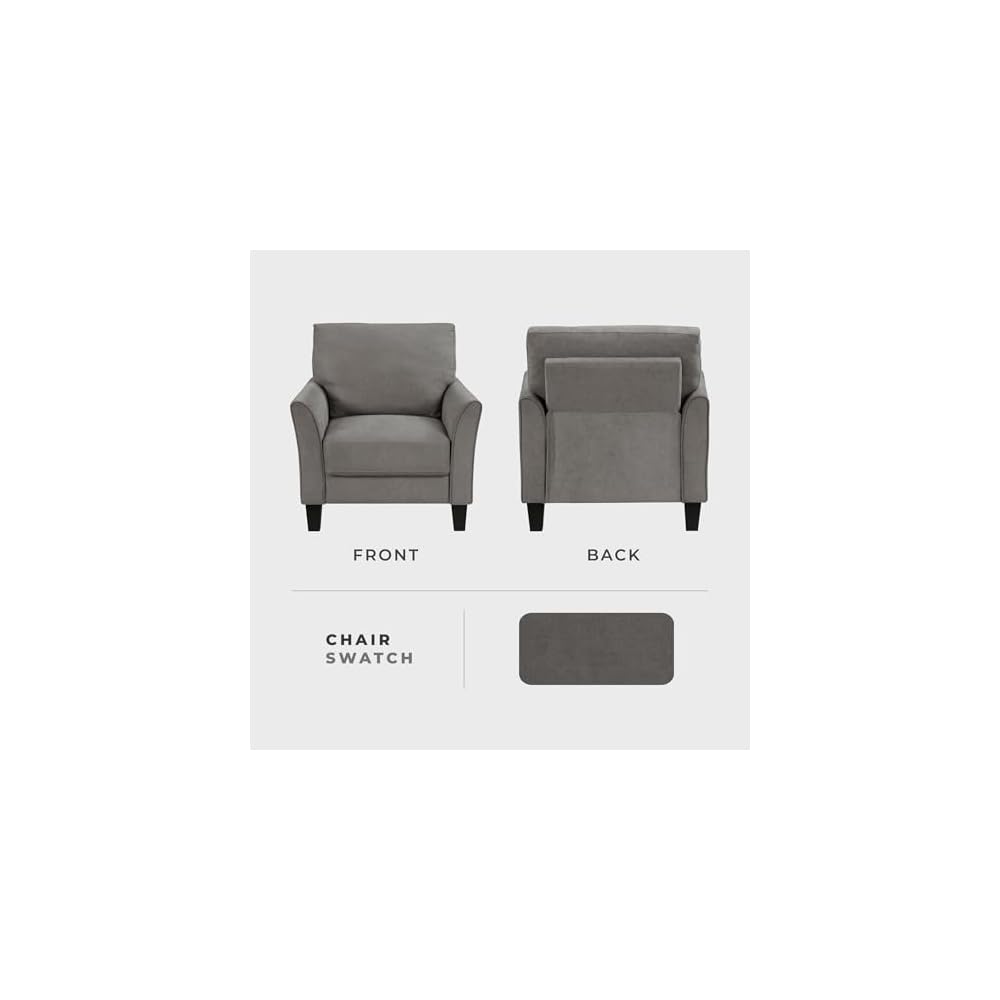Lexicon Chair, Living Room Chair Accent Chair, Single Sofa Chair, Textured Fabric Upholstered Armchair Comfy Chair for Bedroom/Waiting Room/Office/Apartment, Chocolate