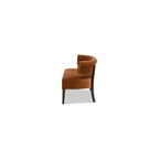 Bench Sofa - Settee Dining Bench with Recessed Arms & Tufted Split Back, Sofa Loveseat with Sturdy Frame and Padded Seat, Booth Seating for Dining Room, Living Room (Burnt Orange)