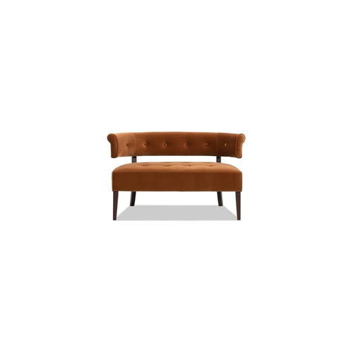 Bench Sofa - Settee Dining Bench with Recessed Arms & Tufted Split Back, Sofa Loveseat with Sturdy Frame and Padded Seat, Booth Seating for Dining Room, Living Room (Burnt Orange)