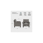 Lexicon Chair, Living Room Chair Accent Chair, Single Sofa Chair, Textured Fabric Upholstered Armchair Comfy Chair for Bedroom/Waiting Room/Office/Apartment, Chocolate
