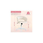 WAYTRIM Vanity Chair with Back, White Velvet Swivel Desk Chair with Wheels