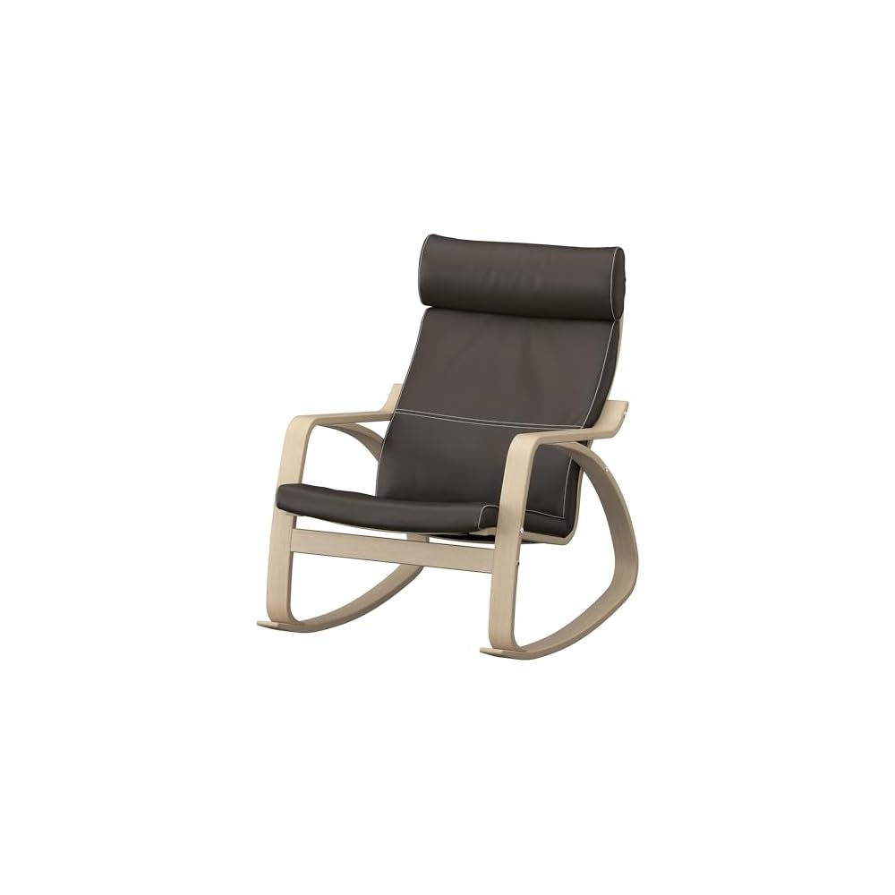 ProTuning POÄNG Rocking-chair, white stained oak veneer/Glose dark brown