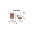 Scranton & Co Faux Leather Modern Swivel Office Desk Chair, Height Adjustable Upholstered Rolling Chair for Meeting Room, Comfortable Computer Chair for Home Office and Study Room, Brown