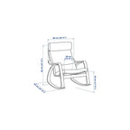 ProTuning POÄNG Rocking-chair, white stained oak veneer/Glose dark brown