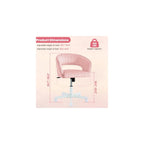 WAYTRIM Vanity Chair with Back, White Velvet Swivel Desk Chair with Wheels