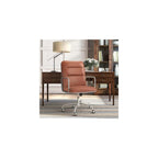 Scranton & Co Faux Leather Modern Swivel Office Desk Chair, Height Adjustable Upholstered Rolling Chair for Meeting Room, Comfortable Computer Chair for Home Office and Study Room, Brown