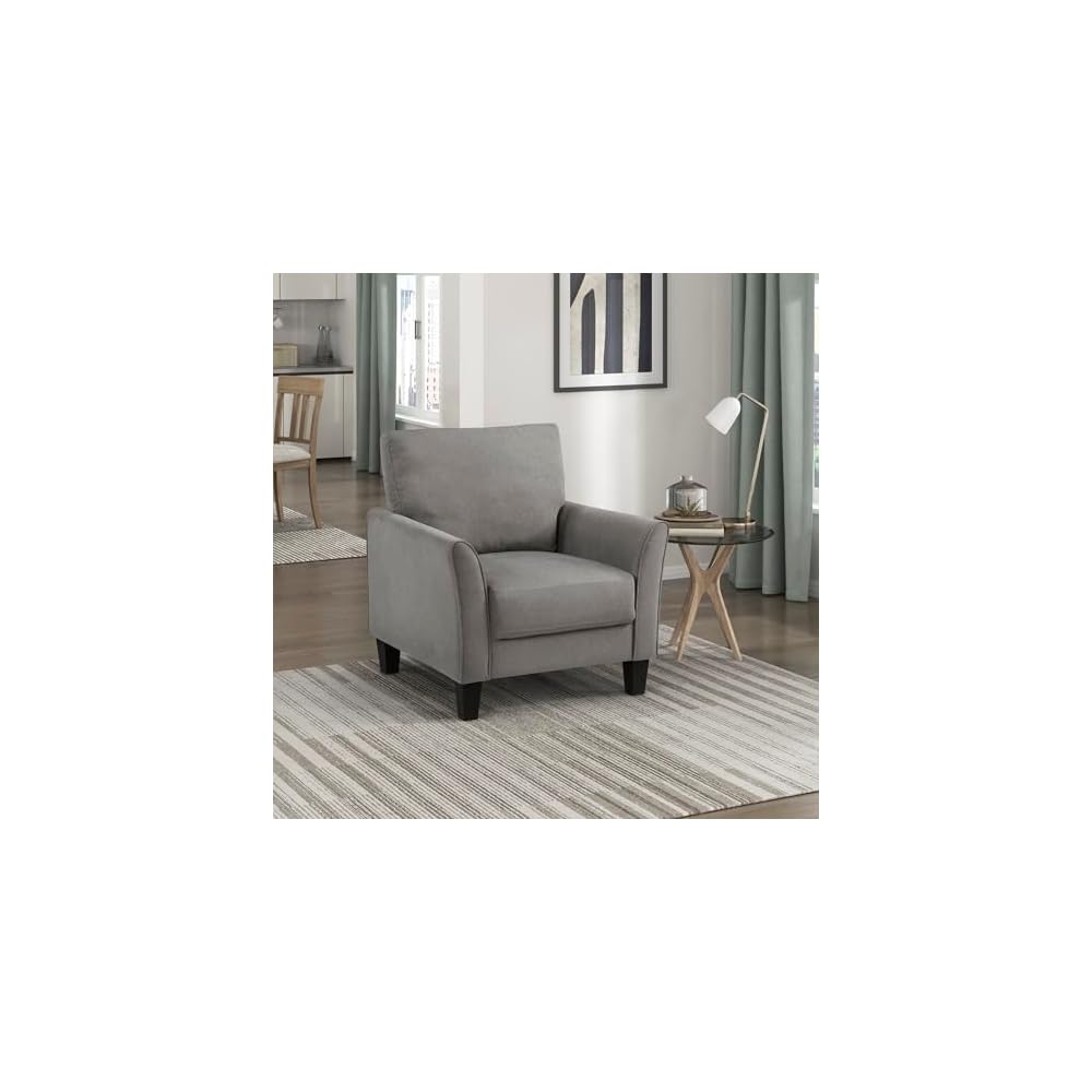Lexicon Chair, Living Room Chair Accent Chair, Single Sofa Chair, Textured Fabric Upholstered Armchair Comfy Chair for Bedroom/Waiting Room/Office/Apartment, Chocolate
