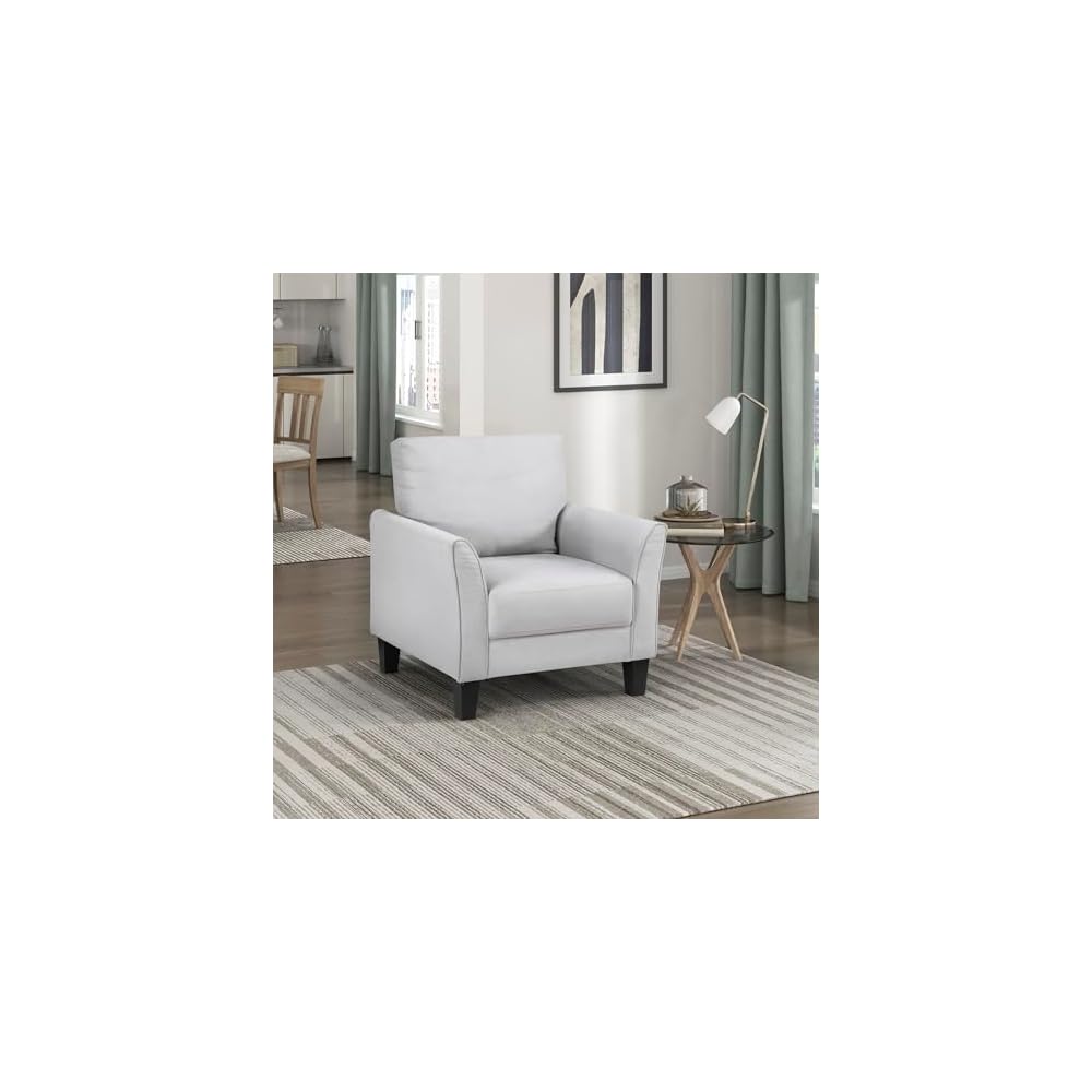 Lexicon Chair, Living Room Chair Accent Chair, Single Sofa Chair, Textured Fabric Upholstered Armchair Comfy Chair for Bedroom/Waiting Room/Office/Apartment, Chocolate