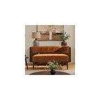 Bench Sofa - Settee Dining Bench with Recessed Arms & Tufted Split Back, Sofa Loveseat with Sturdy Frame and Padded Seat, Booth Seating for Dining Room, Living Room (Burnt Orange)