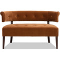 Bench Sofa - Settee Dining Bench with Recessed Arms & Tufted Split Back, Sofa Loveseat with Sturdy Frame and Padded Seat, Booth Seating for Dining Room, Living Room (Burnt Orange)