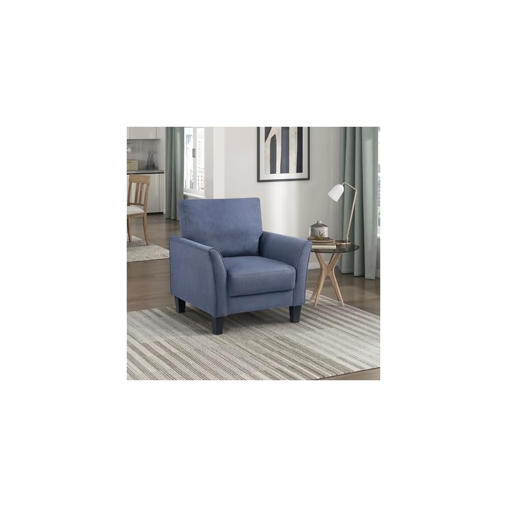 Lexicon Chair, Living Room Chair Accent Chair, Single Sofa Chair, Textured Fabric Upholstered Armchair Comfy Chair for Bedroom/Waiting Room/Office/Apartment, Chocolate