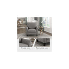 Lexicon Chair, Living Room Chair Accent Chair, Single Sofa Chair, Textured Fabric Upholstered Armchair Comfy Chair for Bedroom/Waiting Room/Office/Apartment, Chocolate