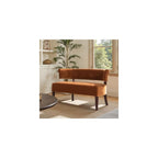 Bench Sofa - Settee Dining Bench with Recessed Arms & Tufted Split Back, Sofa Loveseat with Sturdy Frame and Padded Seat, Booth Seating for Dining Room, Living Room (Burnt Orange)